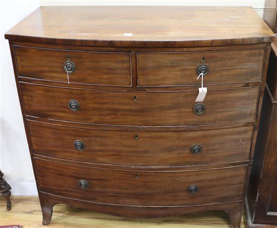 A 19th century mahogany bow-fronted chest of drawers width 106cm